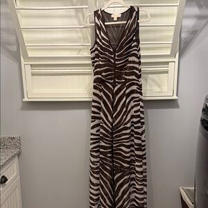 Michael Kors Zebra Print Maxi Dress